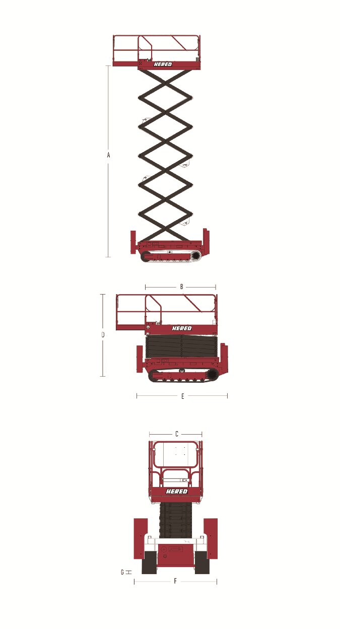 25Ft. 5m. 250KG Crawler Scissor Lifts