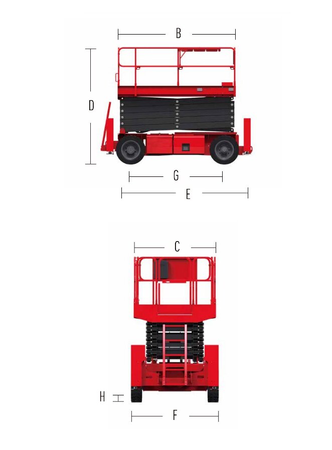 45Ft. 12m. 362KG Rough Terrain Scissor Lift